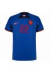 Fotbalové Dres Holandsko Denzel Dumfries #22 Venkovní Oblečení MS 2022 Krátký Rukáv